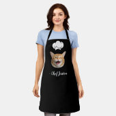Tablier Custom Cat Face & Name Funny Chef Apron (Porté)