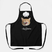 Tablier Custom Cat Face & Name Funny Chef Apron (Recto)