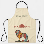 Tablier Custom Chef Name Lion Boho Mid Century BBQ Gift (Recto)