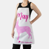 Tablier Custom Chihuahua Apron Pastel Pink Silhouette (Insitu)