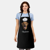 Tablier Custom Dog Face & Name Funny Chef Apron (Porté)