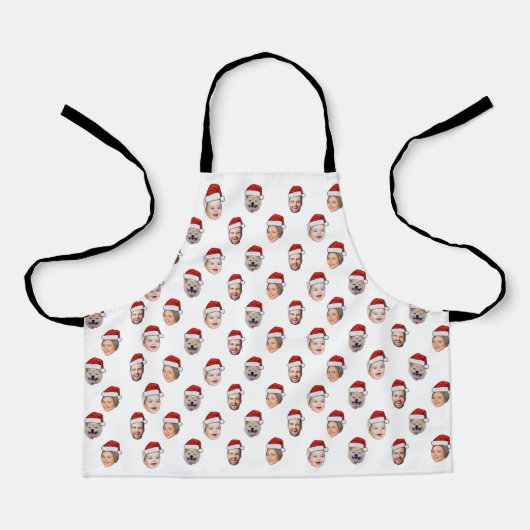 Tablier Custom Face Apron, Santa Hat 4 Photos Christmas (Recto)