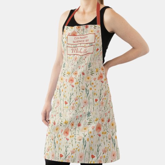 Tablier Custom Floral Apron – Culinary Science by [Name] (Insitu)