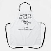 Tablier Custom Gift World's Greatest Mom, Blanc et Noir, (Recto)