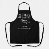 Tablier Custom Gift World's Greatest Mom, noir et blanc, (Recto)