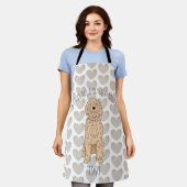 Tablier Custom Goldendoodle Whimsical Pattern Personalized (Porté)