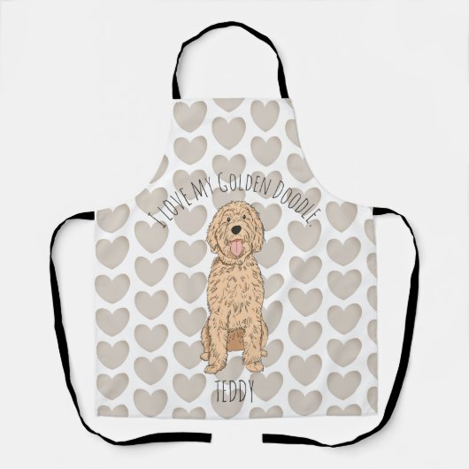 Tablier Custom Goldendoodle Whimsical Pattern Personalized (Recto)