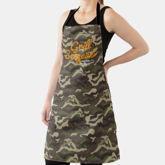 Tablier Custom Grill Sergeant Camo Apron (Insitu)