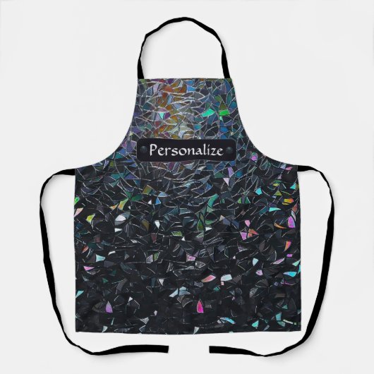 Tablier Custom Iridescent Abstract Stained Glass Pattern (Recto)