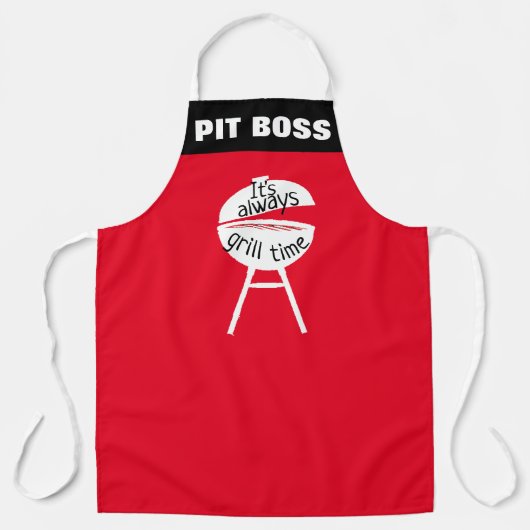 Tablier Custom It's Always Grill Time Funny BBBQ Chef (Recto)