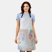 Tablier Custom Kids Artwork, deux mignonnes souris, fleurs (Porté)