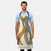 Tablier Custom Kitchen Name Boho Abstract Mid Century Gift (Porté)