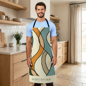 Tablier Custom Kitchen Name Boho Abstract Mid Century Gift