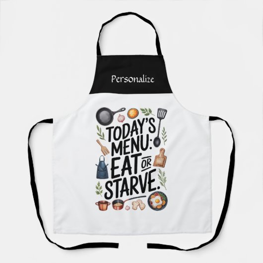 Tablier Custom Kitchen Wear and Attitude Quote Personalize (Recto)