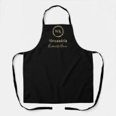 Tablier Custom Monogram Black Gold Business (Recto)