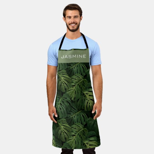 Tablier Custom Monstera Leaf Tropical Pattern (Porté)