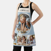 Tablier Custom Name 4 Photo Collage Elegant Blue Kitchen (Insitu)