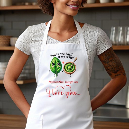 Tablier Custom Name Cartoon Food Sweet Love Gift Apron