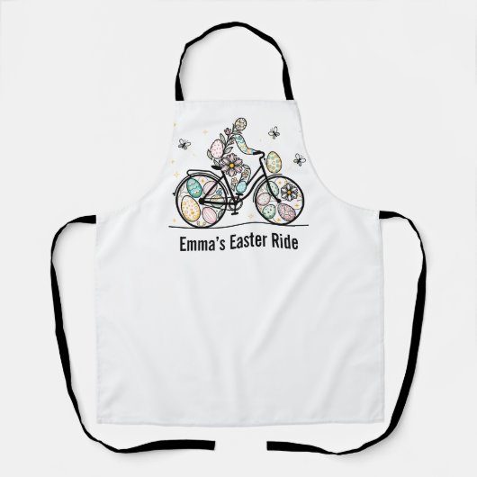 Tablier Custom Name Easter Bicycle Design (Recto)