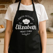 Tablier Custom Name Family Kitchen Head Chef Apron