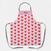 Tablier Custom Name Heart Valentine Pattern All Over Apron (Recto)