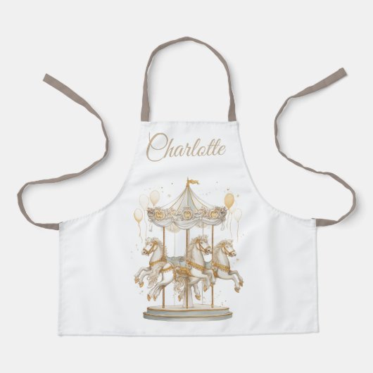 Tablier Custom Name Kids Apron | Carousel Magic (Recto)