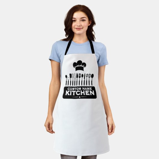 Tablier Custom Name Kitchen Chef Design Apron (Porté)