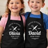 Tablier Custom Name Mini Chef Kids Apron with Kitchen Name