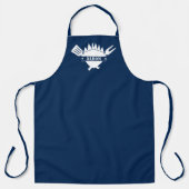 Tablier Custom Name Navy BBQ Grill (Recto)