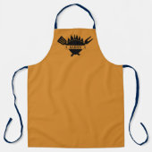 Tablier Custom Name Orange BBQ Grill (Recto)