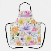 Tablier Custom Name Pastel Floral Kitchen Cooking Gift (Recto)