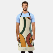 Tablier Custom Name Scandinavian Abstract Muted Kitchen  (Porté)