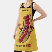 Tablier Custom Name, Text & Color Hot Dog (Insitu)