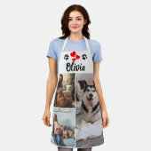 Tablier Custom Pet Photo Collage & Name Apron (Porté)