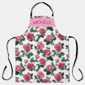 Tablier Custom Pink Rose Floral Pattern (Recto)