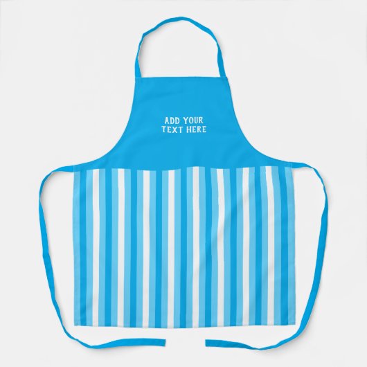 Tablier Custom text blue white striped  (Recto)
