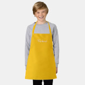 Tablier Custom Yellow Kids Apron – Personalized Name Apron (Porté)
