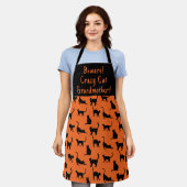 Tablier customisé Crazy Cat Grandma (Porté)