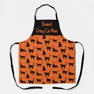 Tablier Customisé Crazy Cat Maman Halloween