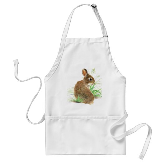 Tablier Customisez ce Curious Rabbit, Aquarelle Animal (Devant)