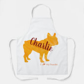 Tablier Customizable French Bulldog Pastel Orange Frenchie (Recto)