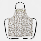 Tablier Customize Bakery Kitchen Symbol Pattern Black Whit (Recto)