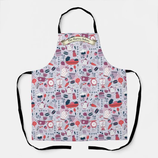 Tablier Customize Bakery Shop Kitchen Utensils Pattern (Recto)