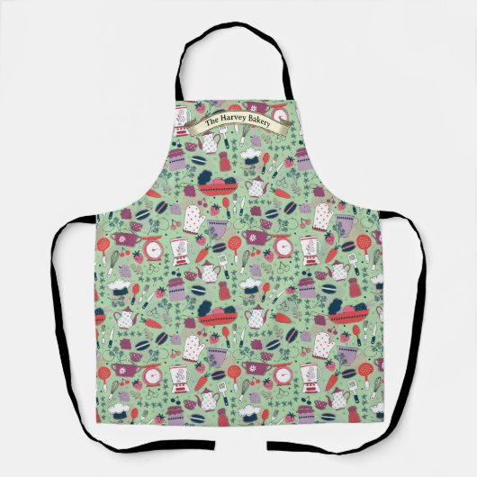 Tablier Customize Bakery Shop Kitchen Utensils Pattern (Recto)