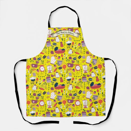 Tablier Customize Bakery Shop Kitchen Utensils Pattern (Recto)