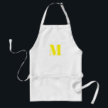 Tablier Customize monogram initial yellow white<br><div class="desc">Customize monogram initial yellow white Adult Apron</div>