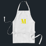 Tablier Customize monogram initial yellow white<br><div class="desc">Customize monogram initial yellow white Adult Apron</div>