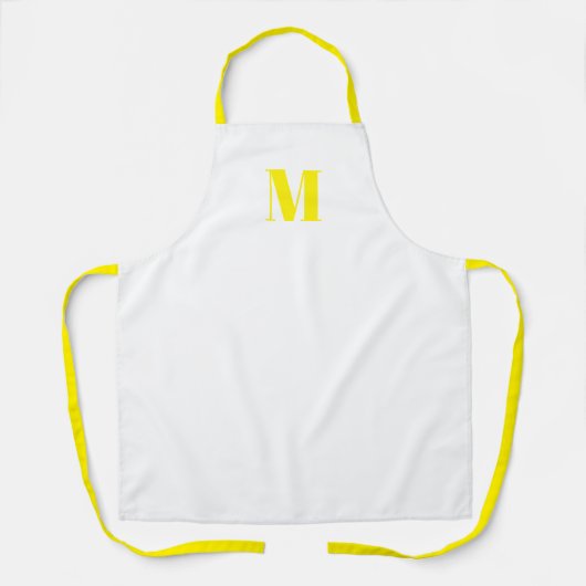 Tablier Customize monogram initial yellow white (Recto)