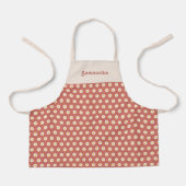 Tablier Customized children's apron with orange daisy (Recto)