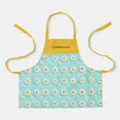 Tablier Customized children's apron with orange daisy  (Recto)